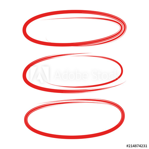 Red Pen Drawn Marks, Vector Illustration 500x500 Red Pen Drawn Marks, Vector Illustration