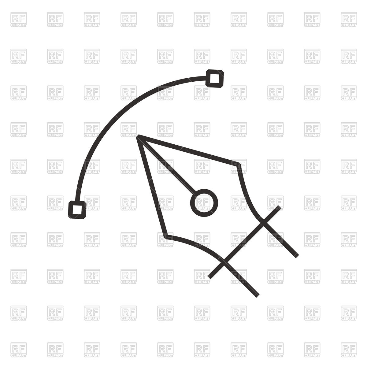 1200x1200 Pen Tool Icon With Semicircle