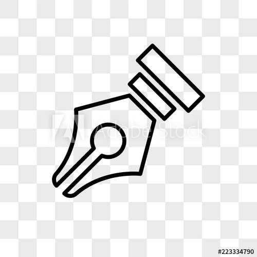 500x500 Pen Tool Vector Icon Isolated On Transparent Background, Pen Tool