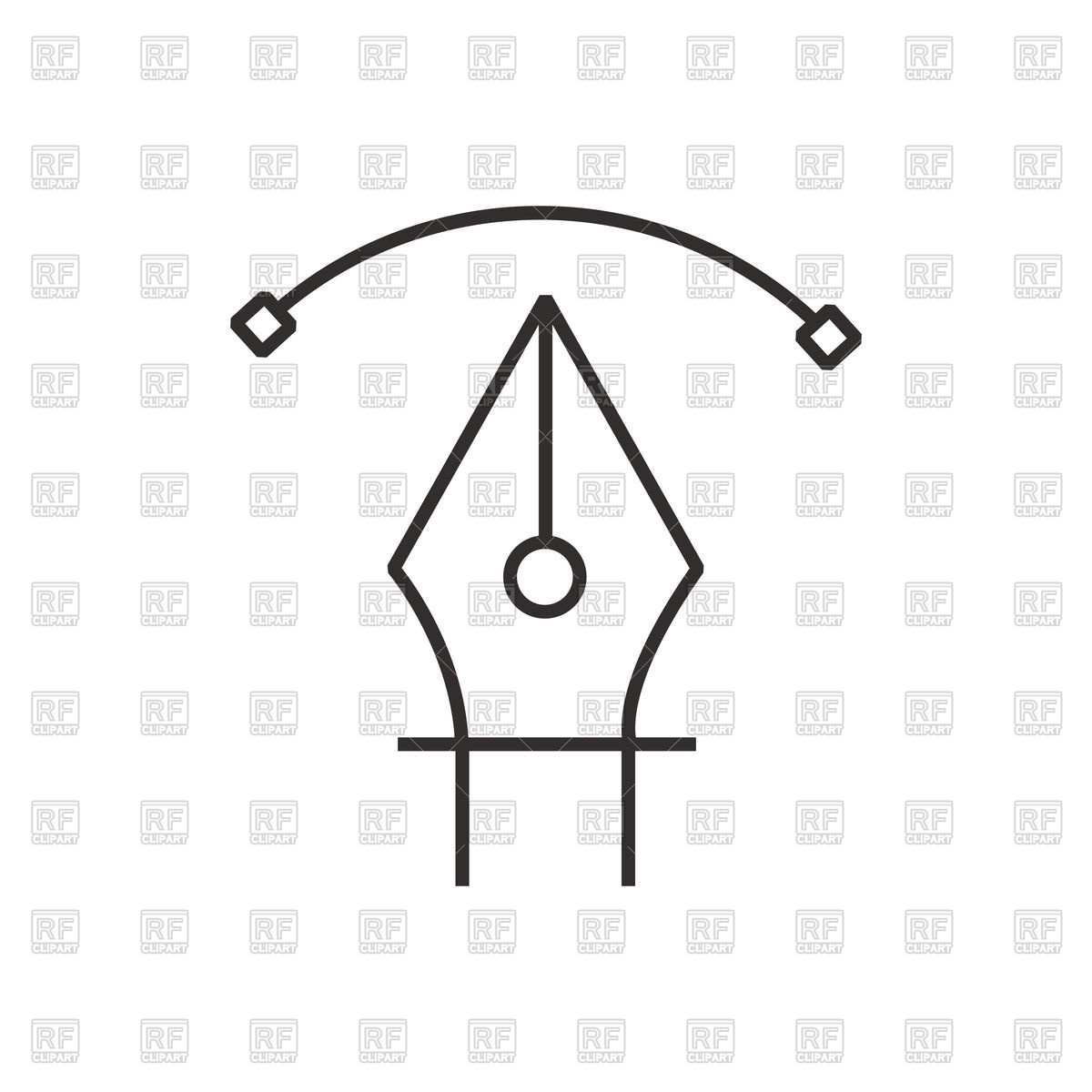 1200x1200 Semicircle Pen Tool Icon Vector Image Of Icons And Emblems Pixia