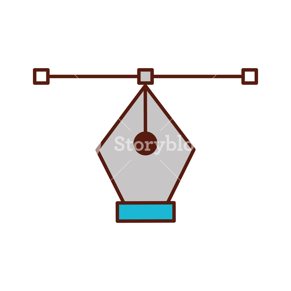 1000x1000 Graphic Design Fountain Pen Tool Vector Illustration Royalty Free