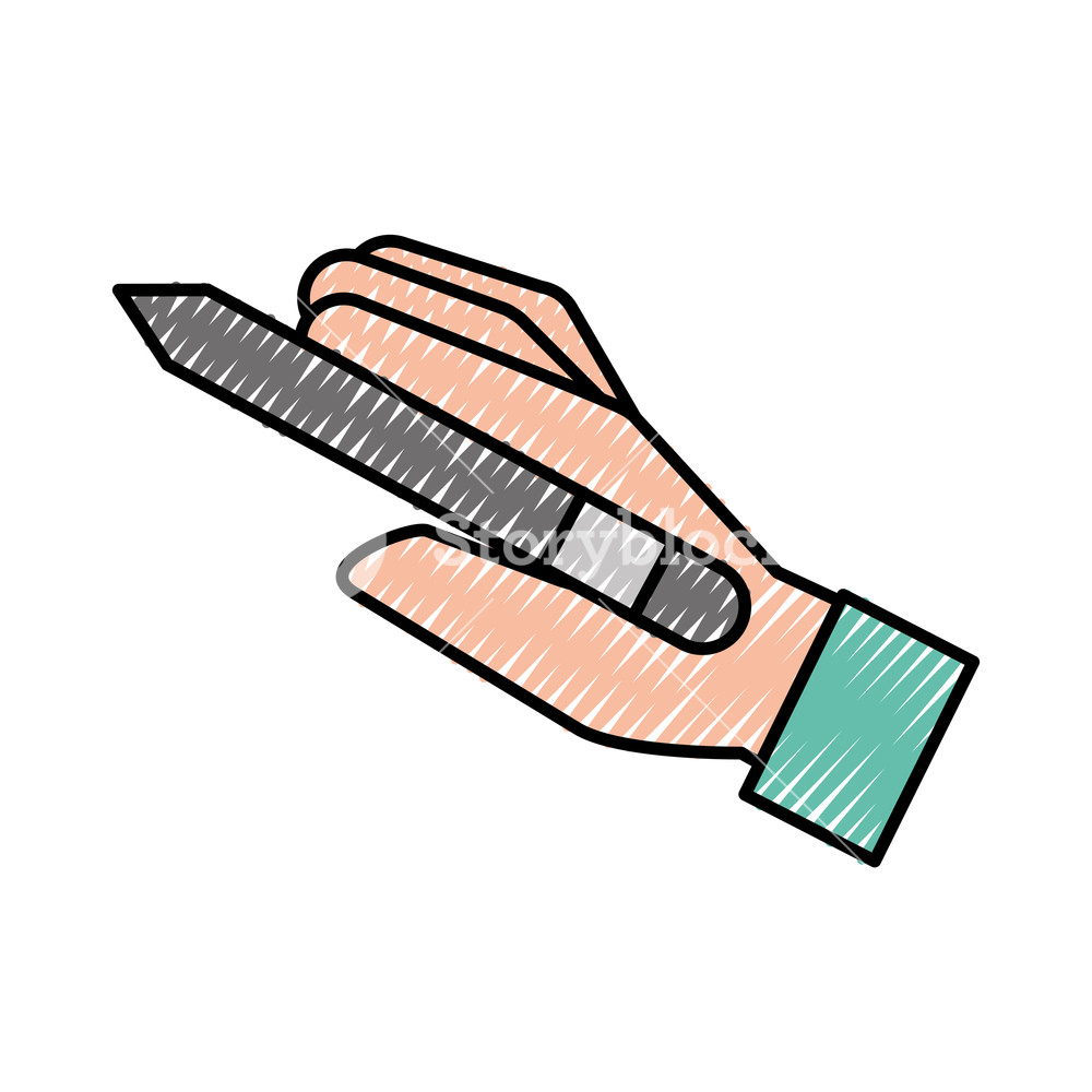 1000x1000 Graphic Designer Hand Holding Pen Tool Vector Illustration Royalty
