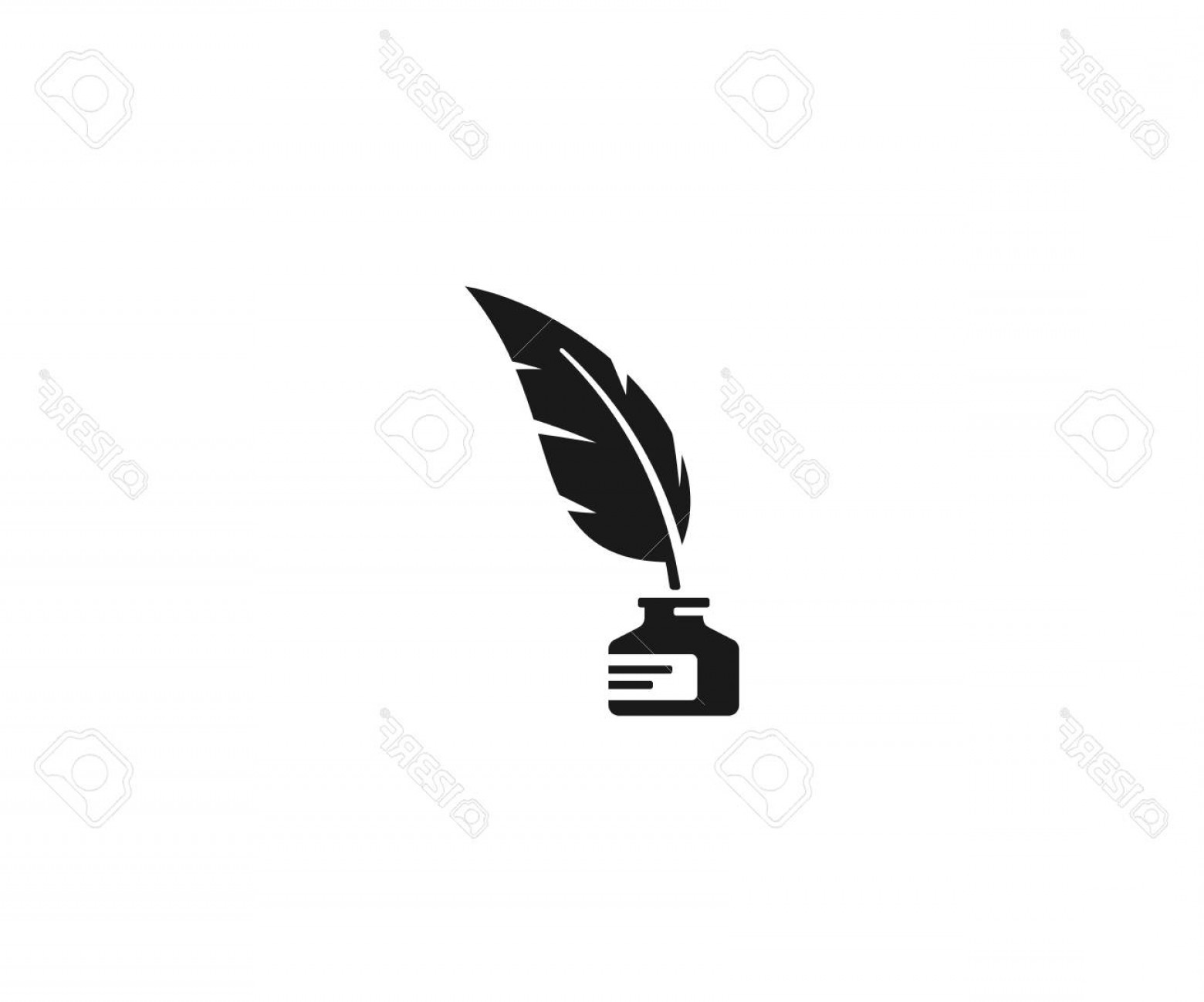 Photostock Vector Inkwell And Feather Pen Logo Template Ink Bottle 1560x1299 Photostock Vector Inkwell And Feather Pen Logo Template Ink Bottle