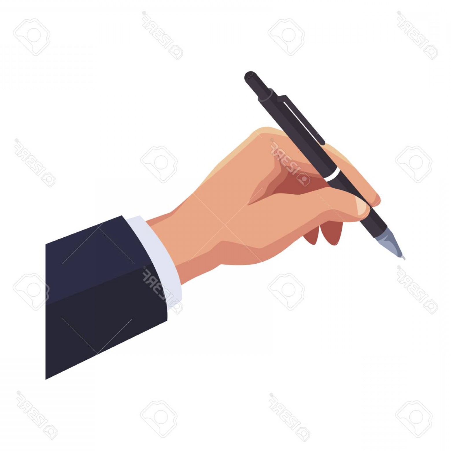 1560x1560 Photostock Vector Hand Holding Pen Vector Illustration Graphic