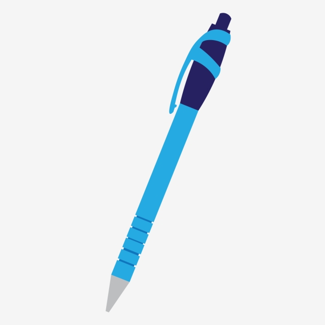 640x640 Blue Pen, Pen Illustration, Pen Vector Png And Vector