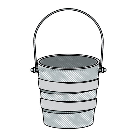 450x450 Colored Pencil Silhouette Metallic Bucket Container Vector