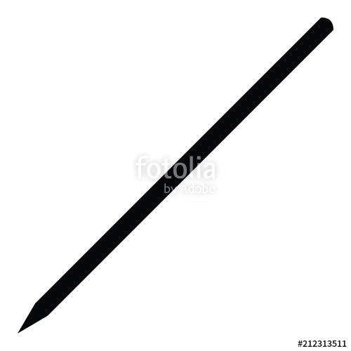 500x500 A Black And White Silhouette Of A Pencil Stock Image And Royalty
