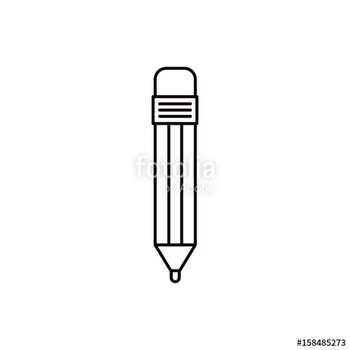500x500 Sketch Silhouette Pencil With Eraser Icon Vector Illustration