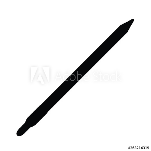 500x500 A Black And White Vector Silhouette Of An Eyeliner Pencil