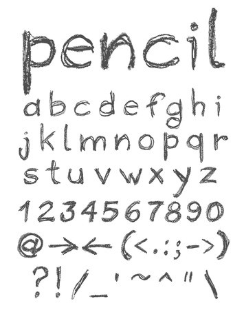 355x450 Hand Drawn Alphabet Set Pencil Texture Illustration Royalty