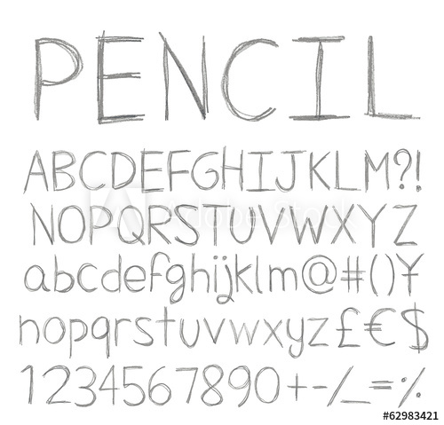 500x479 Pencil Texture Handwriting Font
