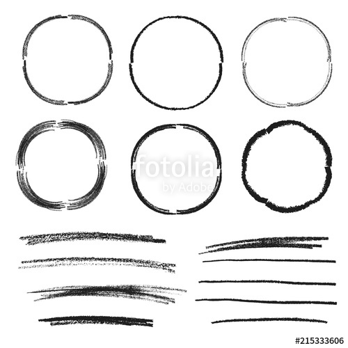 500x500 Set Of Hand Drawn Round Frames And Scribbles Pencil Texture