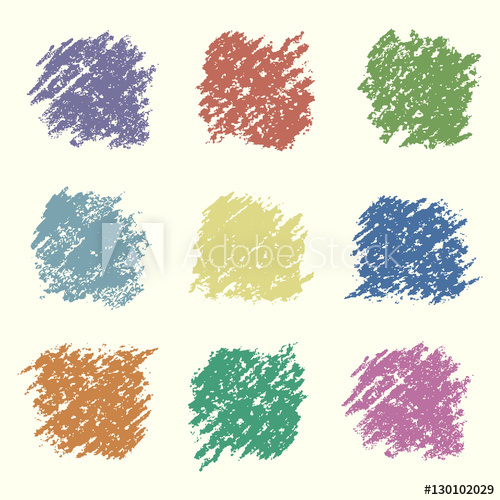 500x500 Set Of Retro Colored Wax Crayon Square Design Elements Pastel