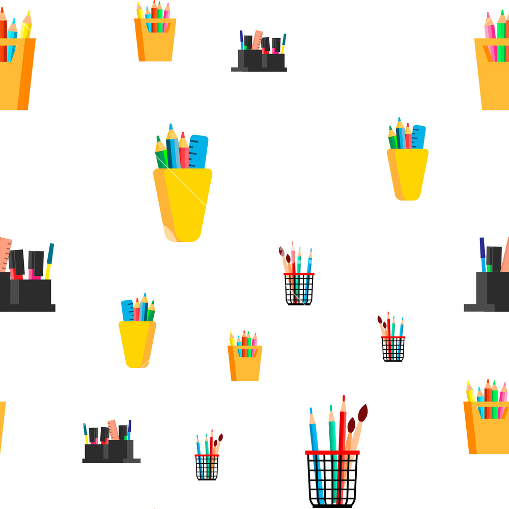 1000x1000 Stationery Seamless Pattern Vector School, Business Office Icon