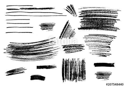 500x350 Collection Of Different Charcoal Hatches Vector Isolated Scetches