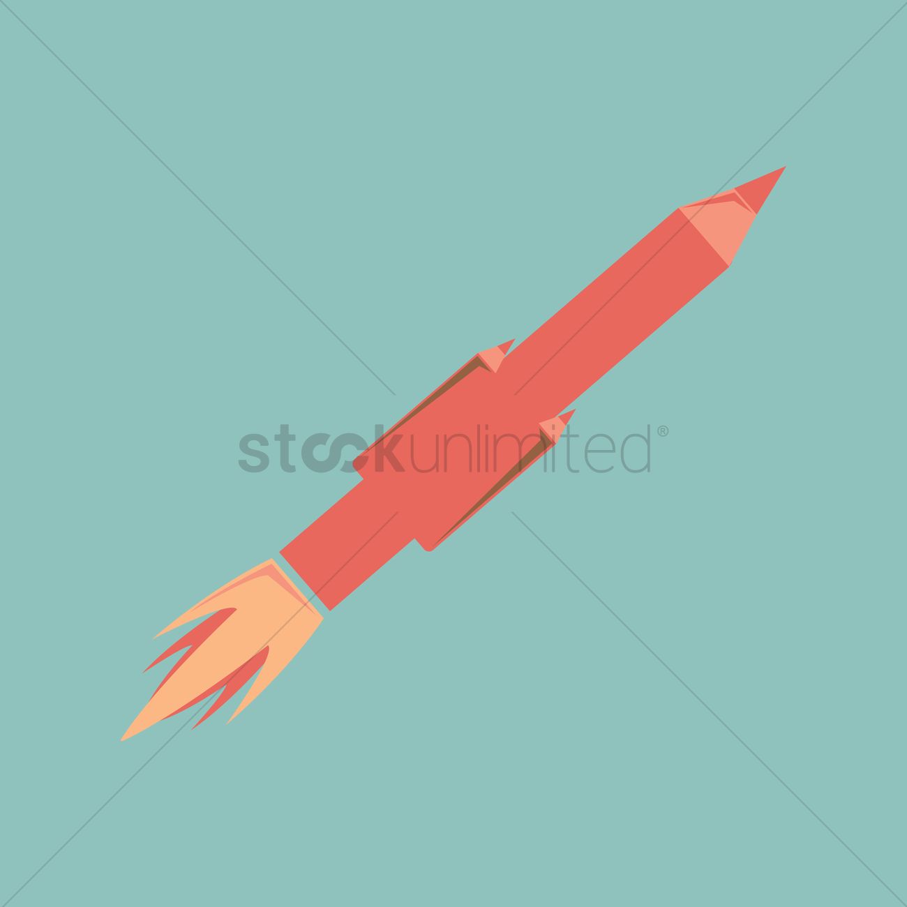 1300x1300 Free Rocket Colored Pencil Vector Image