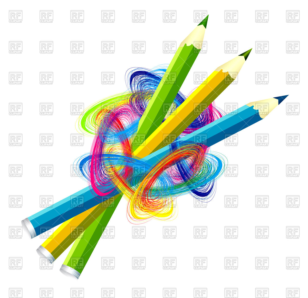1200x1159 Colored Pencils Vector Image Of Objects