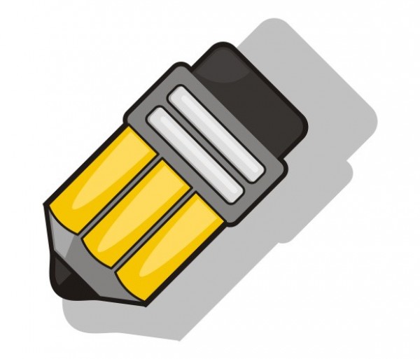 Fat Little Yellow Pencil Vector Icon 600x513 Fat Little Yellow Pencil Vector Icon