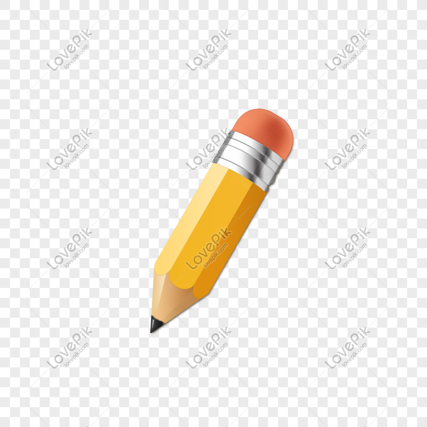 860x860 Cartoon Hand Drawn Cute Yellow Stationery Supplies Pencil Vector