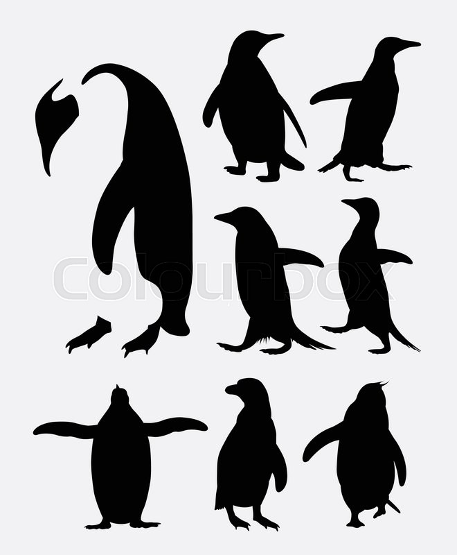 660x800 Penguin Bird Animal Silhouettes Good Stock Vector Colourbox
