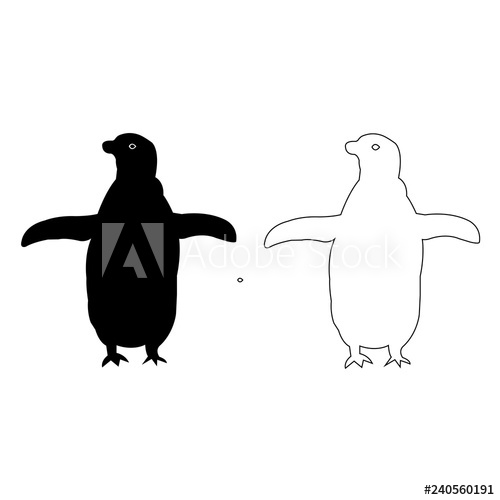 500x500 Penguin Silhouette Vector Icon Penguin Outline Vector Set