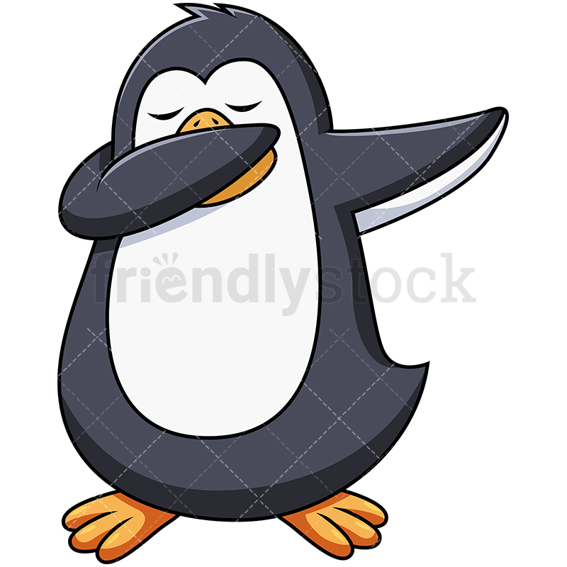 800x800 Dabbing Penguin Cartoon Vector Clipart
