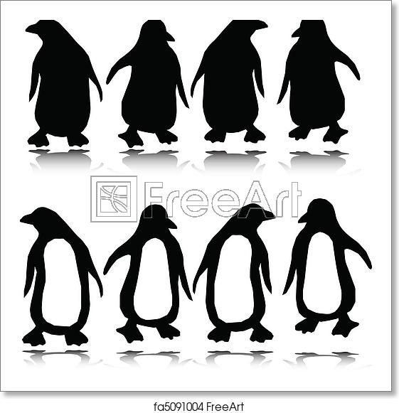 561x581 Free Art Print Of Penguin Vector Silhouettes Freeart