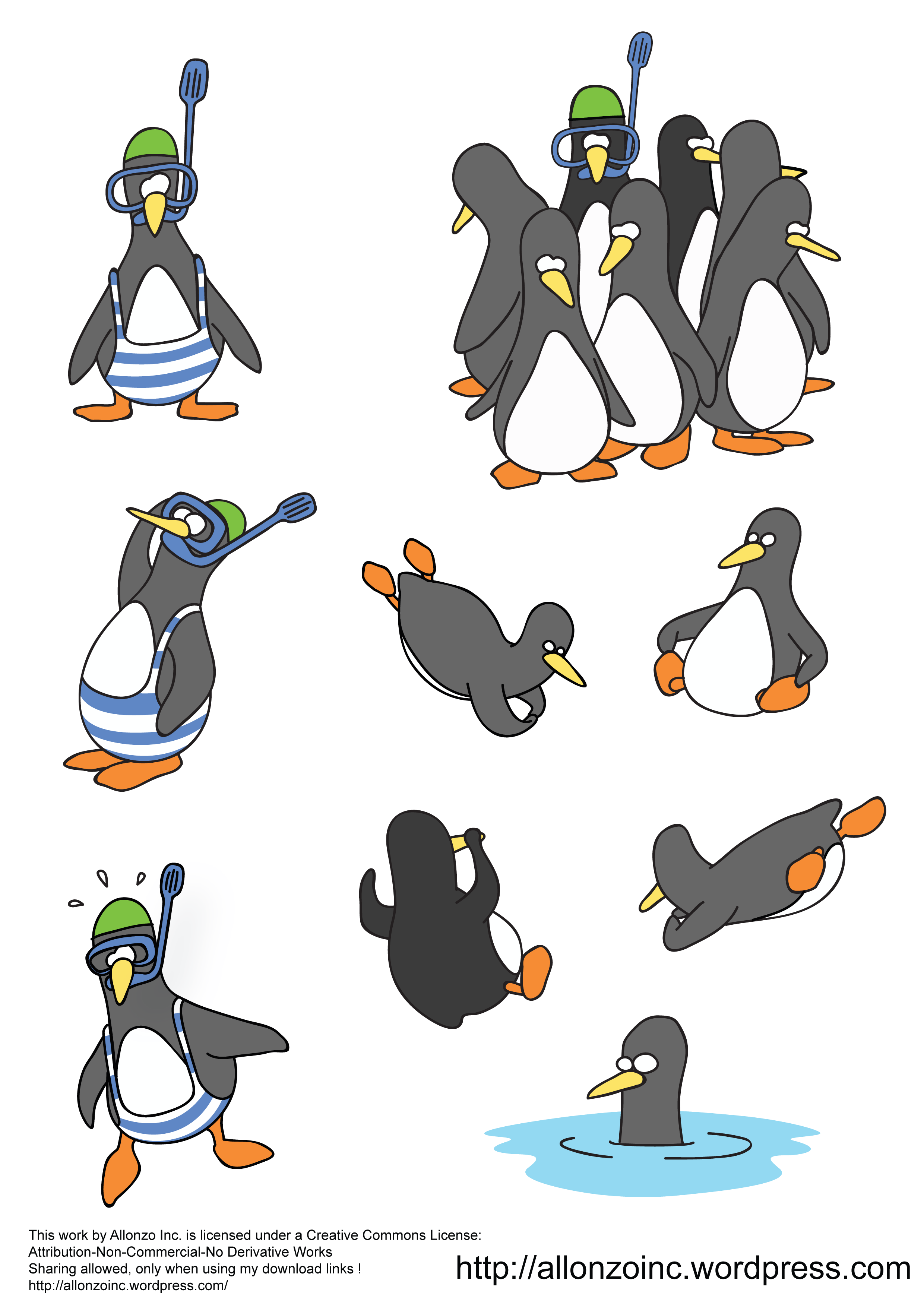 2480x3508 Free Download Of Funny Penguin Vector Set Vector Graphic