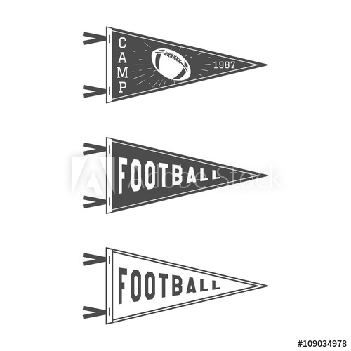 500x500 College Football Pennant Flags Set Vector Football Pendant Icons