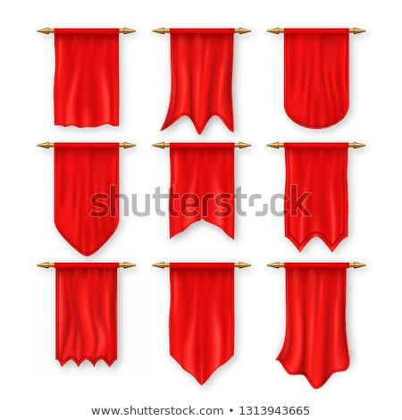 450x470 Pennant Flag Set Vector Red Empty Template Pennon Fabric Blank
