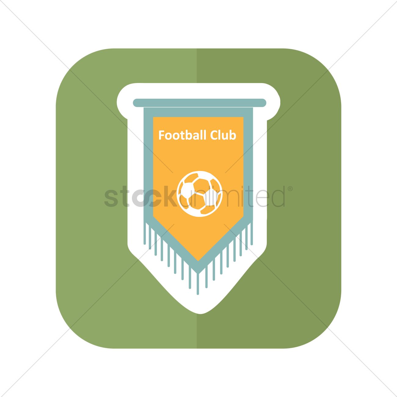1300x1300 Soccer Pennant Flag Vector Image