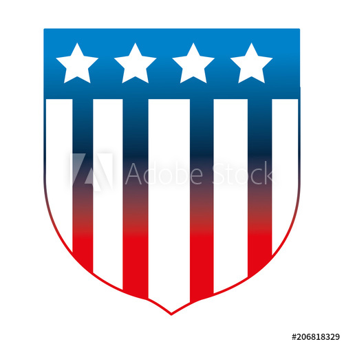 500x500 Pennant Decoration Ornate American Flag Vector Illustration