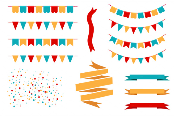 585x391 Pennant Banner Templates
