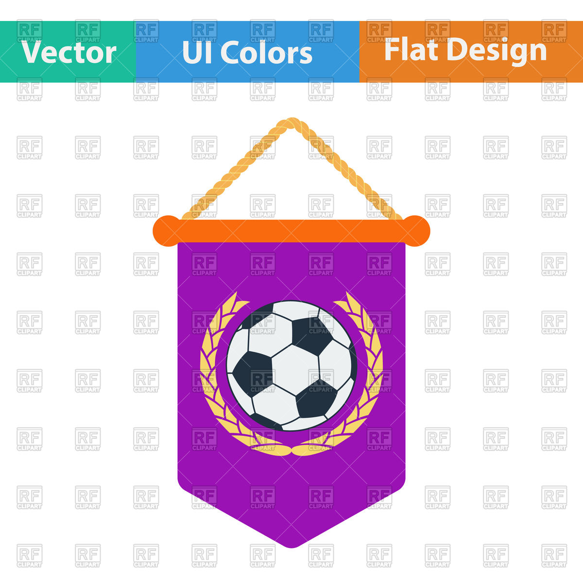 1200x1200 Flat Design Of Football Pennant Vector Image Of Objects Angelp