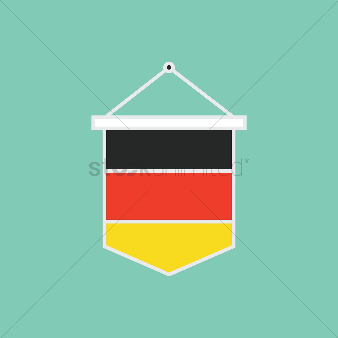 1300x1300 German Flag Pennant Vector Image