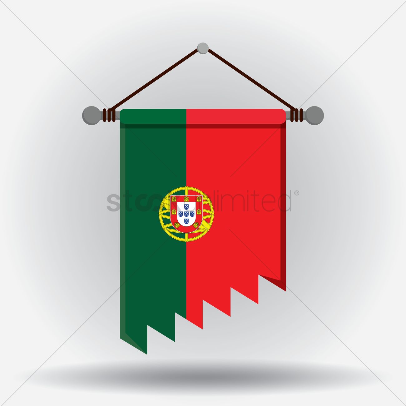 1300x1300 Portugal Flag Pennant Vector Image