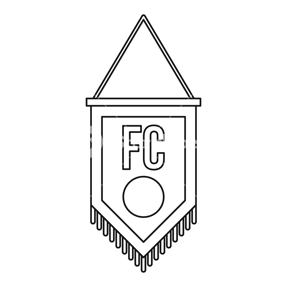 1000x1000 Soccer Pennant Icon Outline Illustration Of Soccer Pennant Vector
