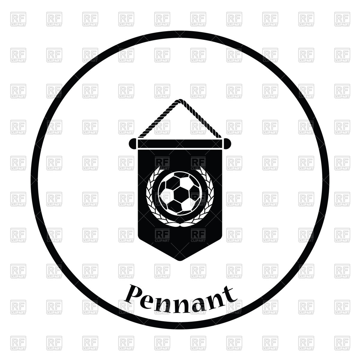 1200x1200 Thin Circle Design Of Football Pennant Icon Vector Image Of Sport