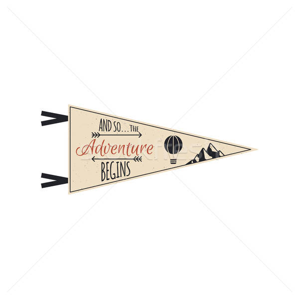 600x600 Adventure Pennant Vector Travel Pennant Design Explorer Flag