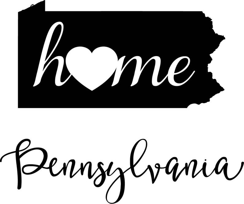 794x665 Pennsylvania State Map Digital Png Vector Etsy
