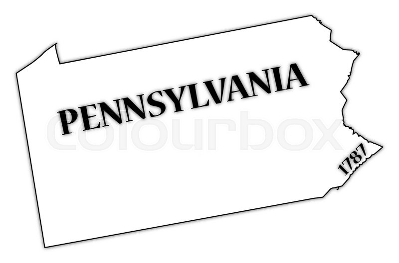 800x529 A Pennsylvania State Outline With The Stock Vector Colourbox
