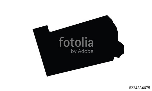 500x300 Pennsylvania Outline Map Black Usa State Borders Black Vector