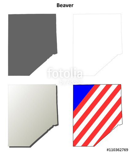 423x500 Beaver County, Pennsylvania Outline Map Set Stock Image