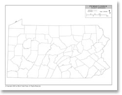 250x195 Political Outline Map Of Pennsylvania
