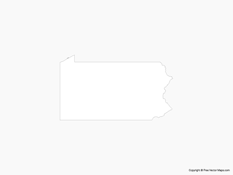 460x345 Vector Map Of Pennsylvania With Counties