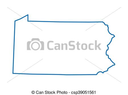 450x335 Blue Abstract Outline Of Pennsylvania Map Clip Art Vector
