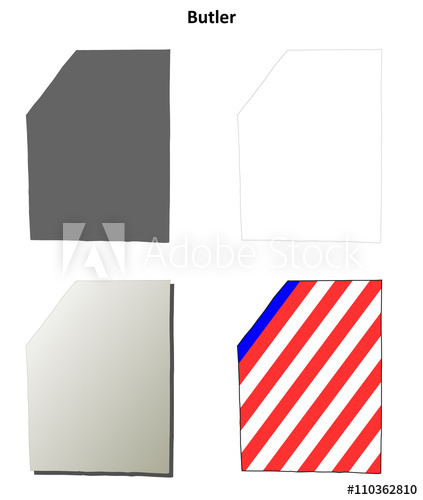 423x500 Butler County, Pennsylvania Outline Map Set