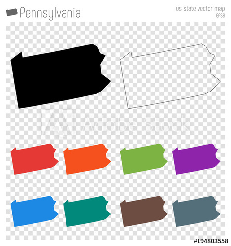 469x500 Pennsylvania High Detailed Map Us State Silhouette Icon Isolated