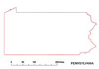 202x142 Editable Royalty Free Map Of Pennsylvania, Pa In Vector Graphic