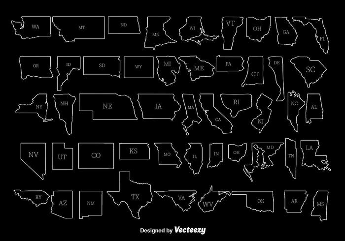 700x490 State Outlines Free Vector Art